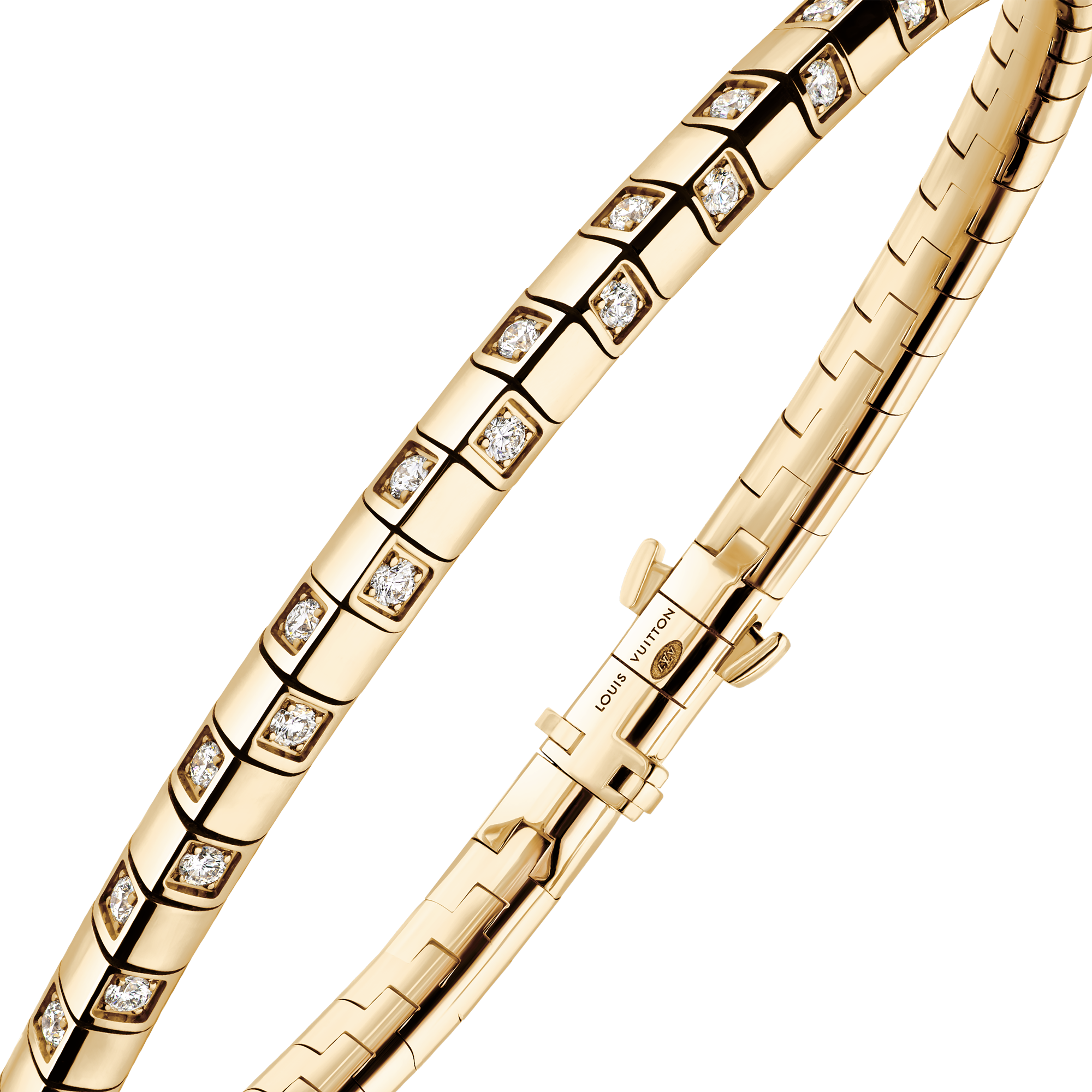 Pulsera pequeña Le Damier de Louis Vuitton, de oro amarillo y diamantes  Joyería Categorías Pulseras | LOUIS VUITTON (Zoom de producto)