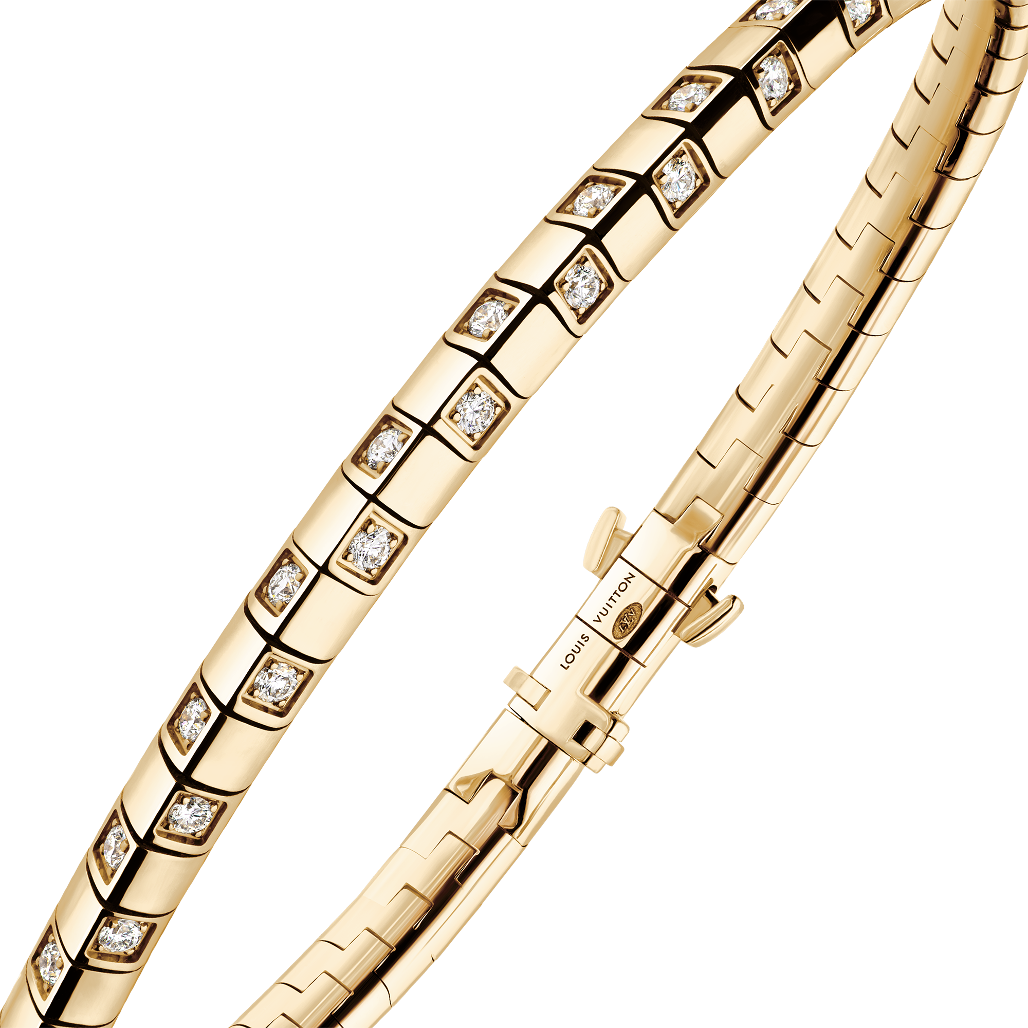 Pulsera pequeña Le Damier de Louis Vuitton, de oro amarillo y diamantes  Joyería Categorías Pulseras | LOUIS VUITTON (Zoom de producto)