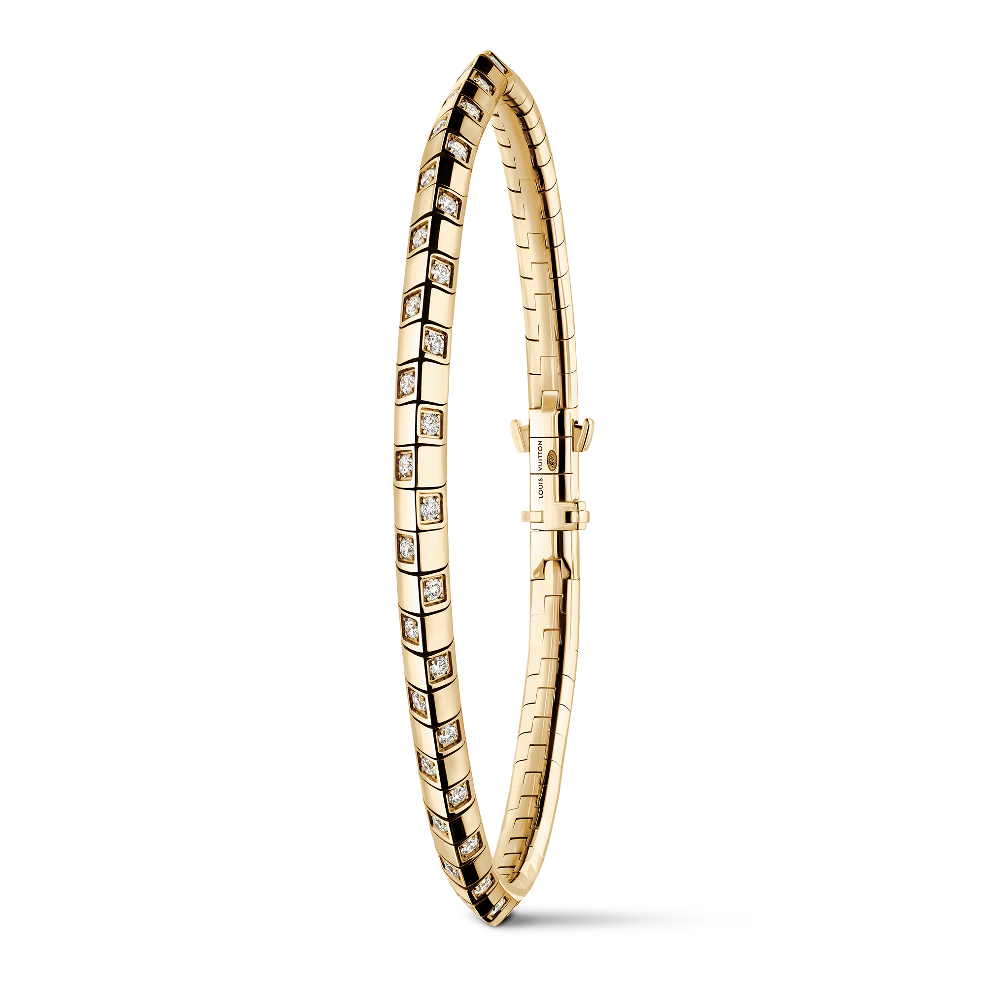 Pulsera pequeña Le Damier de Louis Vuitton, de oro amarillo y diamantes  Joyería Categorías Pulseras | LOUIS VUITTON (Zoom de producto)
