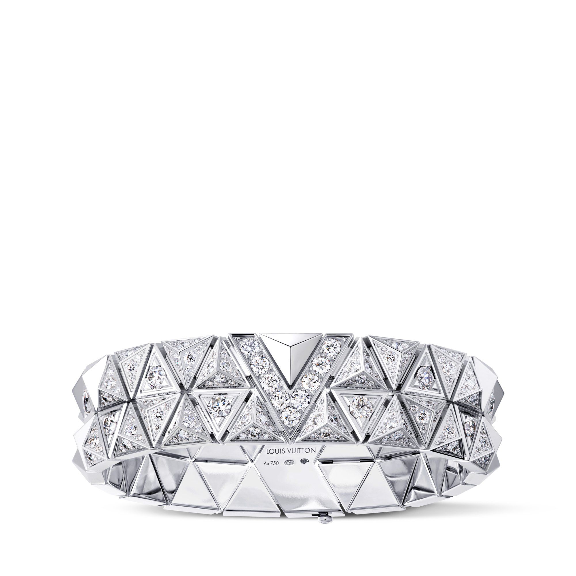 Pulsera Pure V de fila doble en oro blanco y diamantes  Joyería Categorías Pulseras | LOUIS VUITTON (Zoom de producto)