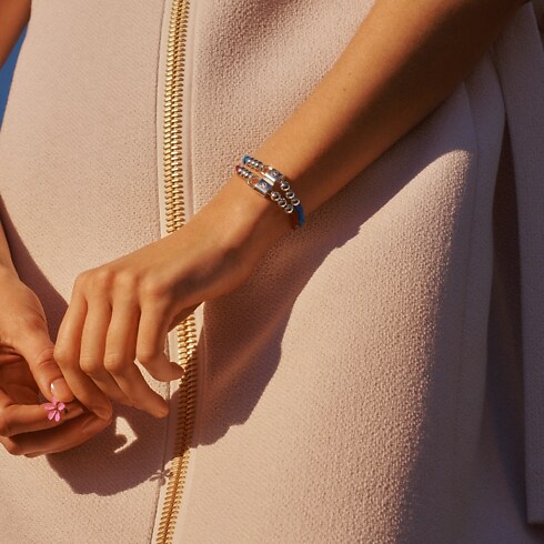 Pulsera Silver Lockit Beads con cordón de poliéster azul y detalles de plata Joyería Categorías Pulseras | LOUIS VUITTON (Zoom de producto)