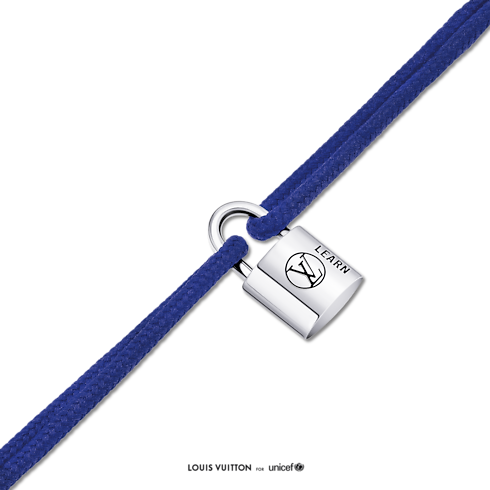 Pulsera Silver Lockit en plata de ley y laca negra con cordón de poliéster azul Joyería Categorías Pulseras | LOUIS VUITTON (Zoom de producto)