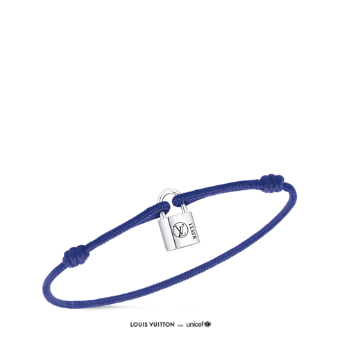 Pulsera Silver Lockit en plata de ley y laca negra con cordón de poliéster azul Joyería Categorías Pulseras | LOUIS VUITTON (Zoom de producto)
