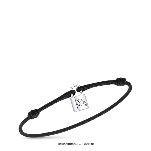 Pulsera Silver Lockit en plata de ley y laca negra con cordón de poliéster negro Joyería Categorías Pulseras | LOUIS VUITTON (Zoom de producto)