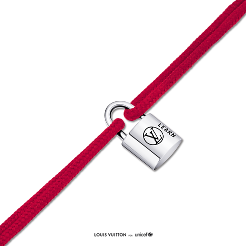 Pulsera Silver Lockit en plata de ley y laca negra con cordón de poliéster rojo Joyería Categorías Pulseras | LOUIS VUITTON (Zoom de producto)