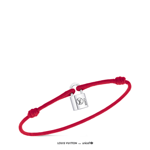 Pulsera Silver Lockit en plata de ley y laca negra con cordón de poliéster rojo Joyería Categorías Pulseras | LOUIS VUITTON (Zoom de producto)