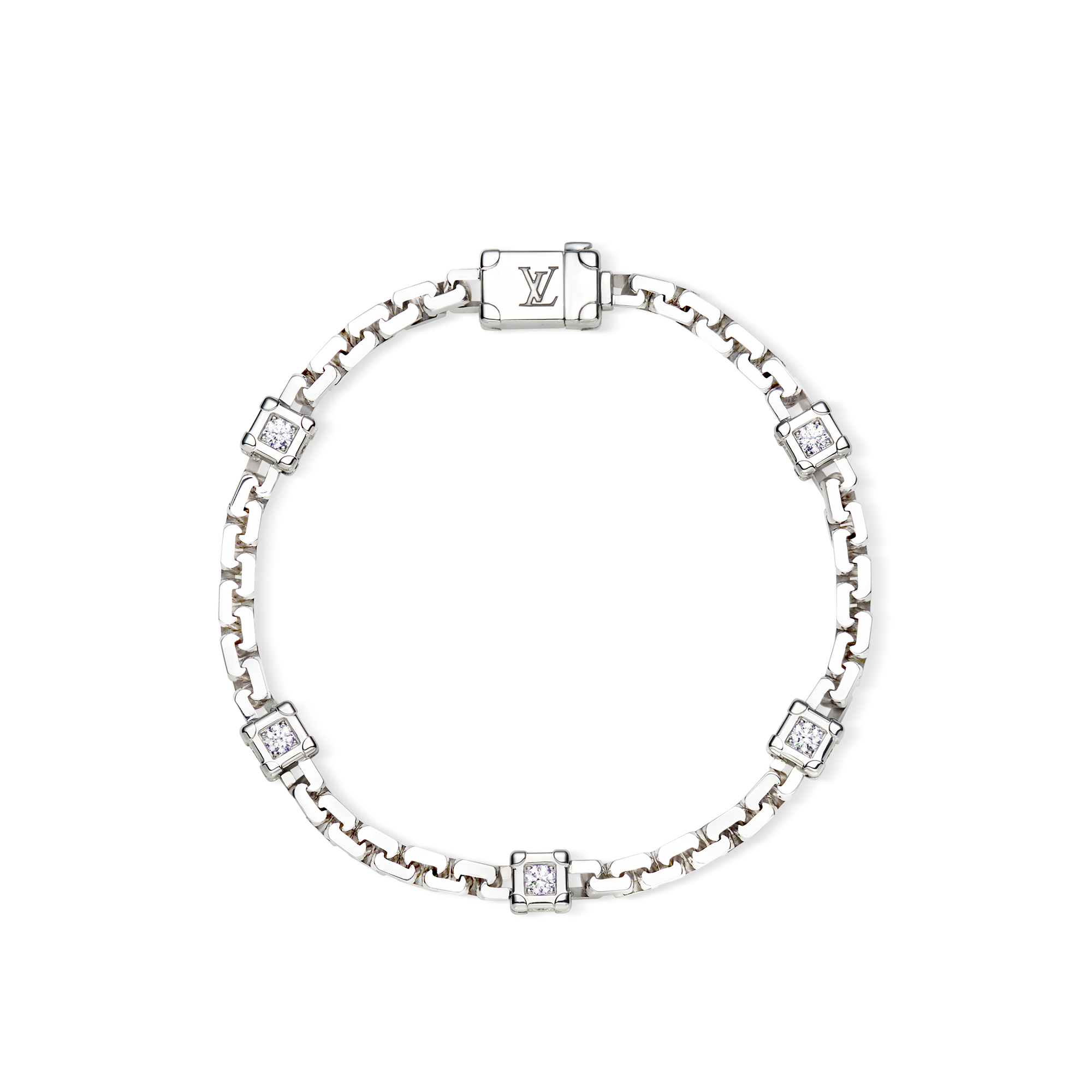 Pulsera Trunk Les Gastons Vuitton de oro blanco y diamantes  Joyería Categorías Pulseras | LOUIS VUITTON (Zoom de producto)