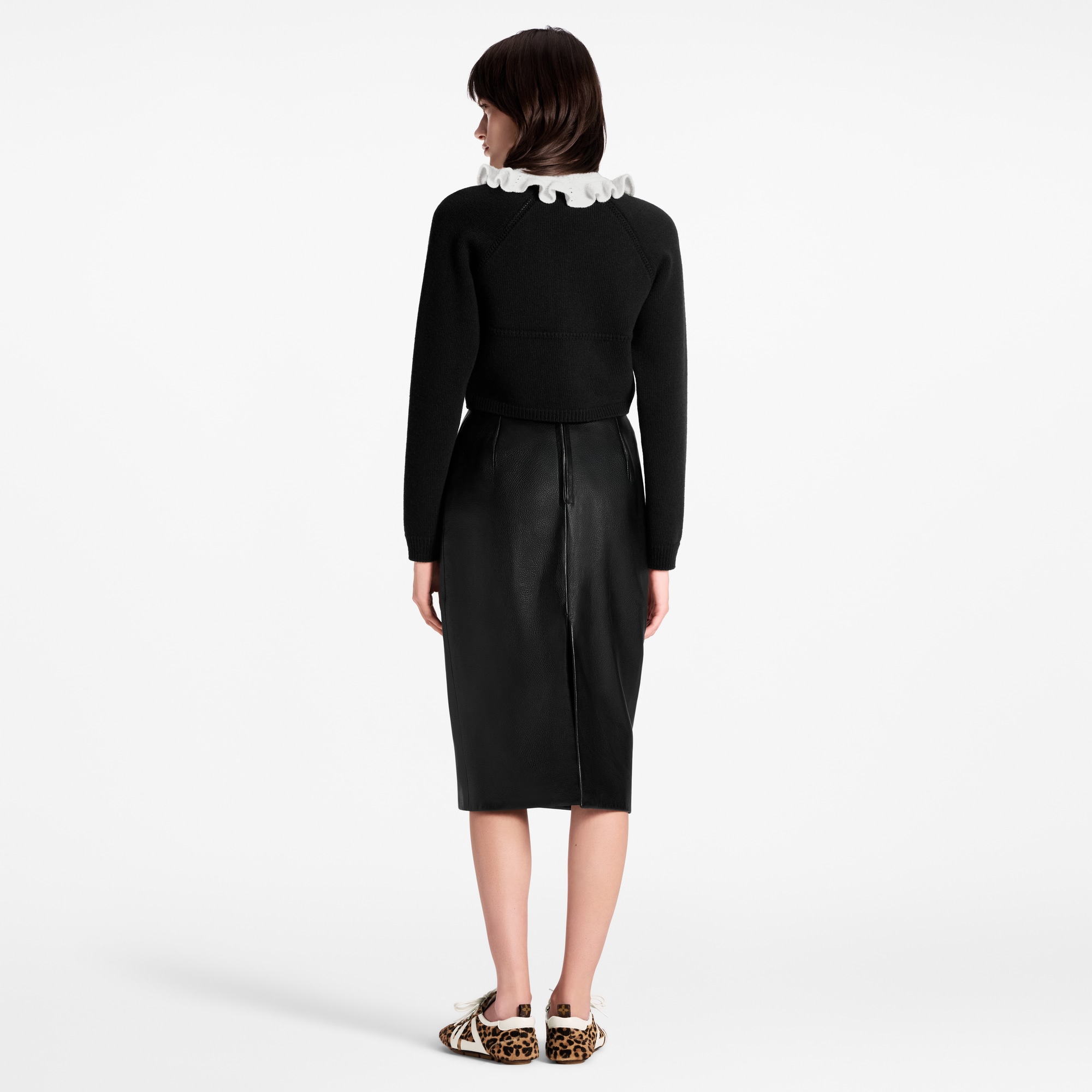 Rebeca con cuello de volantes  Mujer Prêt-à-Porter Artículos de punto | LOUIS VUITTON (Zoom de producto)