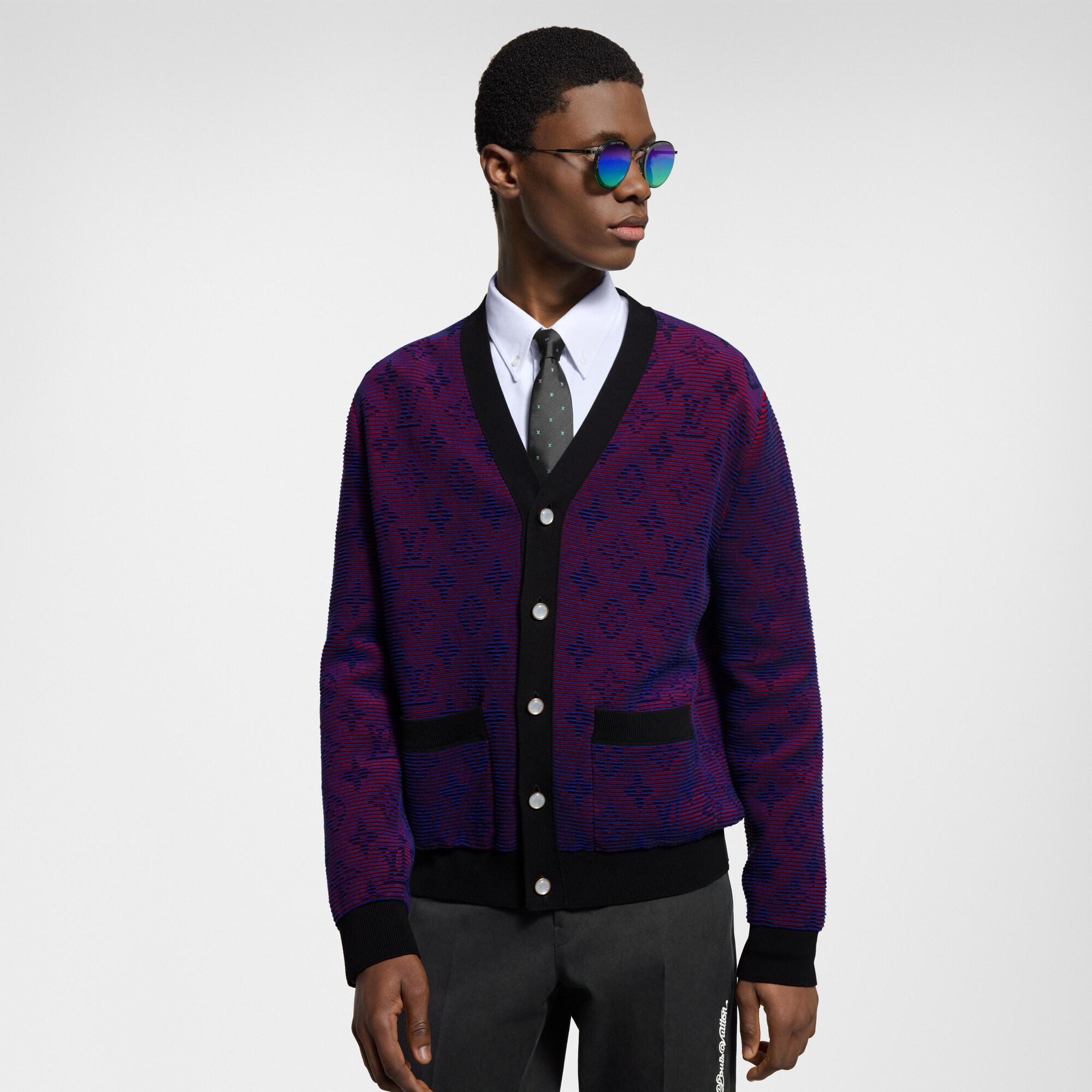 Rebeca con motivo Monogram en Jacquard  Hombre Prêt-à-Porter Punto y sudaderas | LOUIS VUITTON (Zoom de producto)