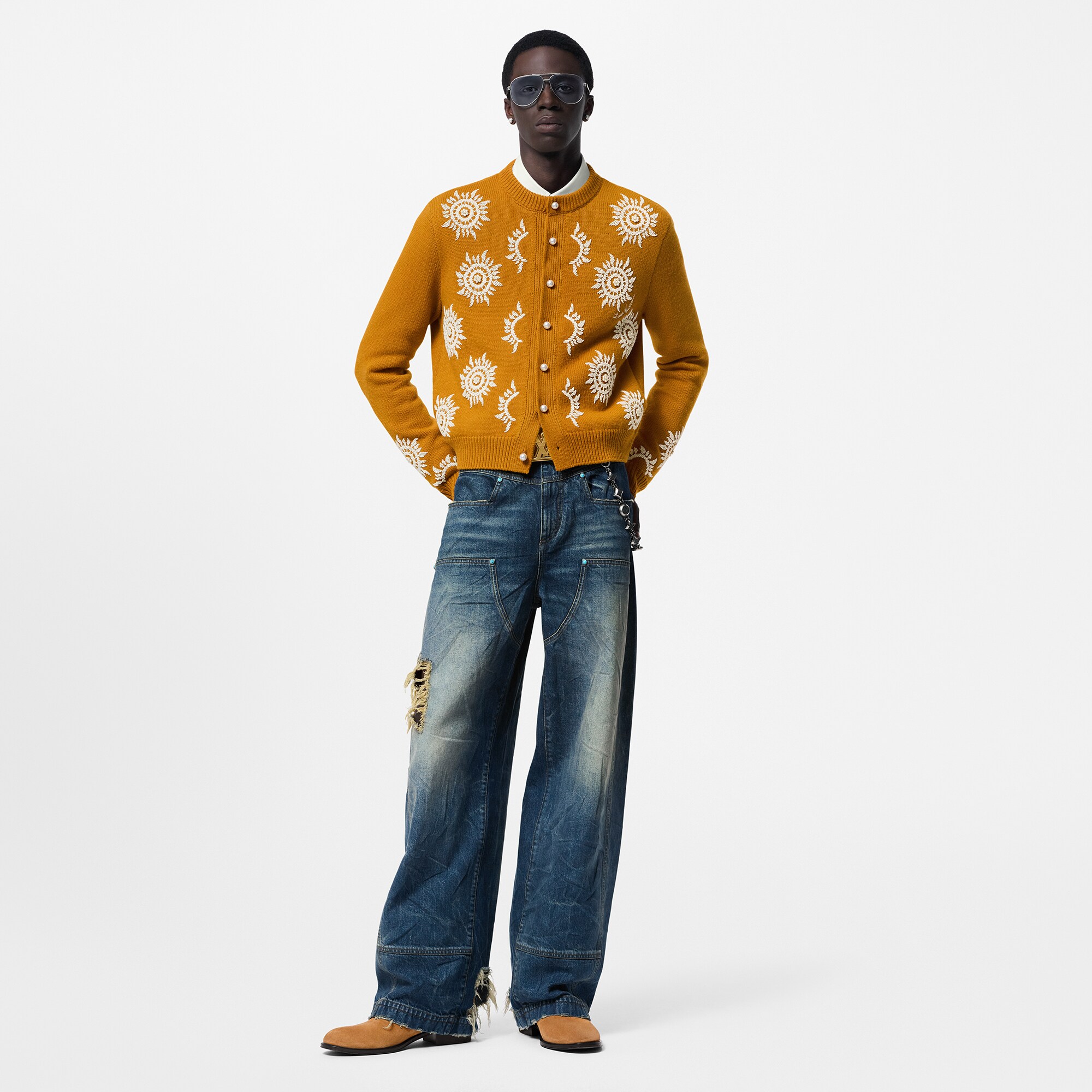 Rebeca de lana merino bordada  Hombre Prêt-à-Porter Punto y sudaderas | LOUIS VUITTON (Zoom de producto)