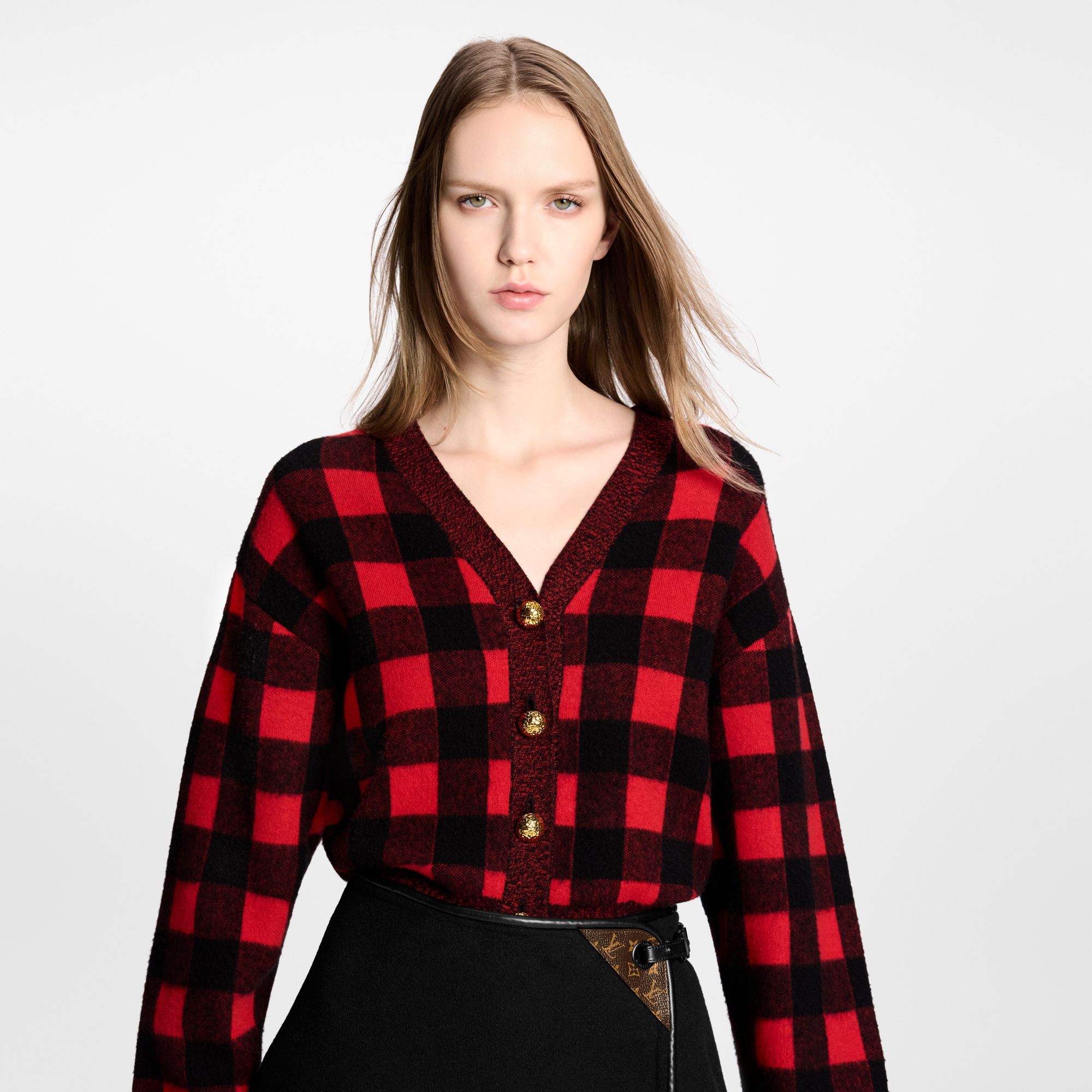 Rebeca de punto a cuadros  Mujer Prêt-à-Porter Artículos de punto | LOUIS VUITTON (Zoom de producto)