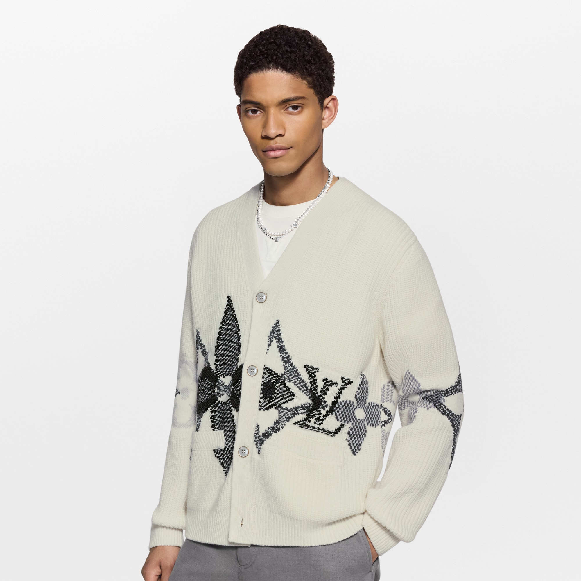 Rebeca de punto con motivo gráfico  Novedades Para hombre LV Ski | LOUIS VUITTON (Zoom de producto)
