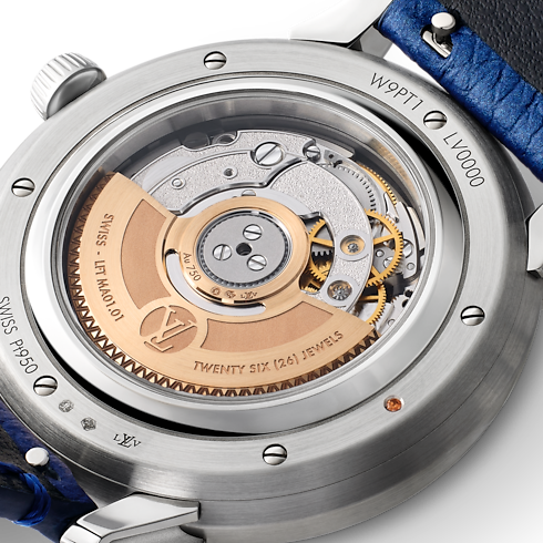 Reloj automático Tambour Convergence de 37 mm de platino y diamantes Relojería Todos los relojes } | LOUIS VUITTON (Zoom de producto)