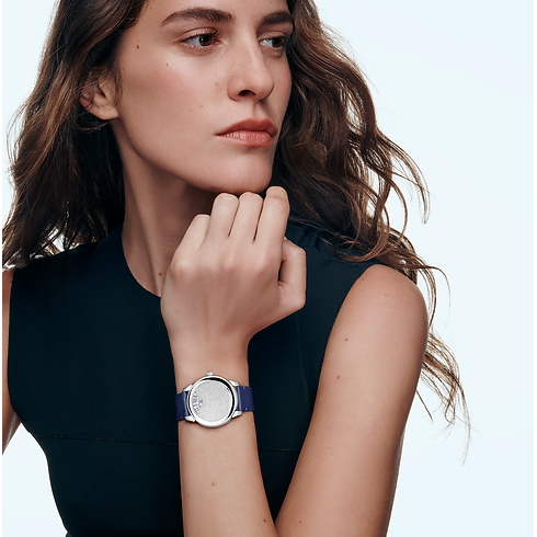 Reloj automático Tambour Convergence de 37 mm de platino y diamantes Relojería Todos los relojes } | LOUIS VUITTON (Zoom de producto)