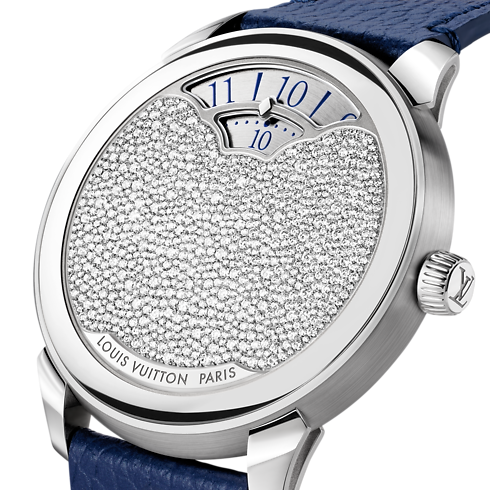 Reloj automático Tambour Convergence de 37 mm de platino y diamantes Relojería Todos los relojes } | LOUIS VUITTON (Zoom de producto)