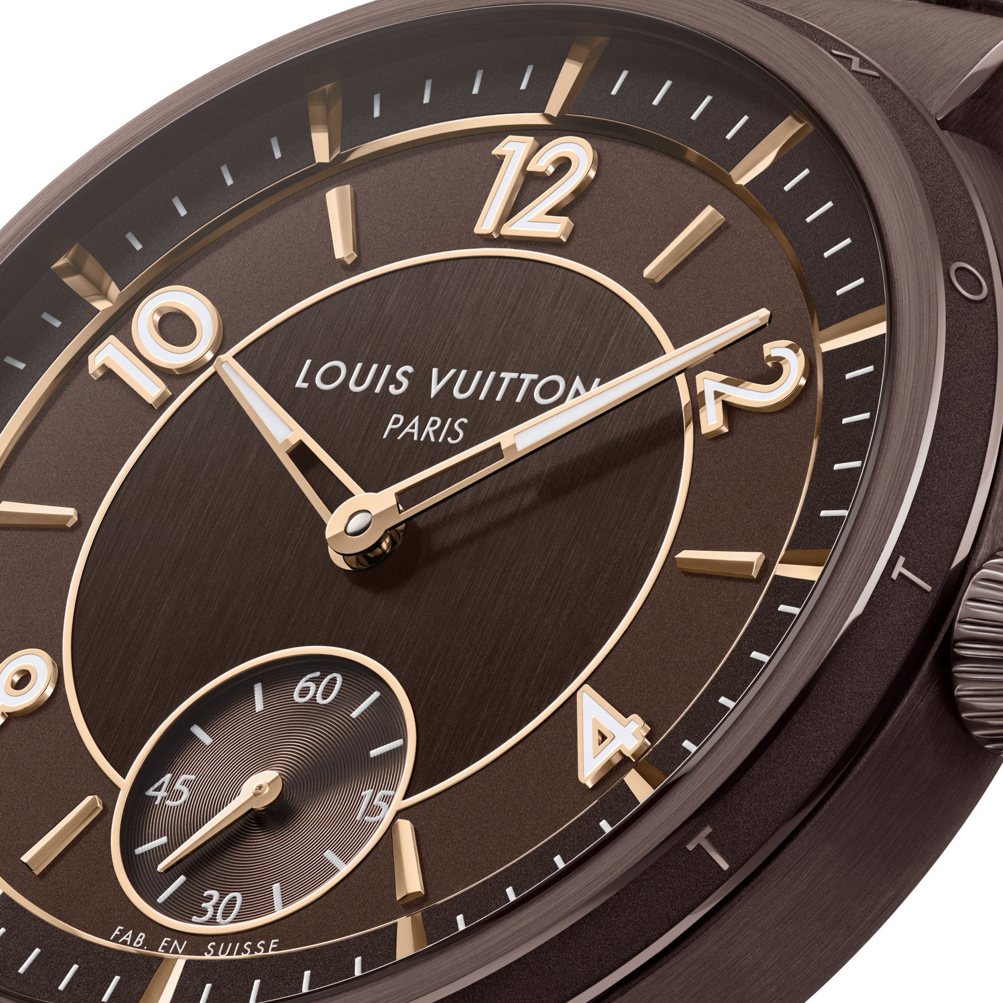 Reloj automático Tambour de 40 mm en cerámica y oro rosa  Relojería Todos los relojes } | LOUIS VUITTON (Zoom de producto)