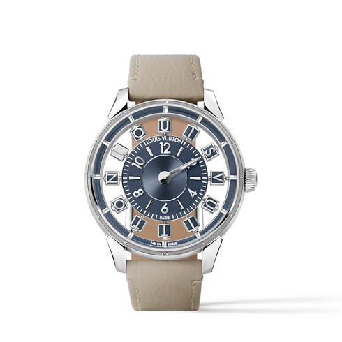 Reloj Tambour Spin Time Air, automático, 42,5 mm, oro blanco Relojería Todos los relojes } | LOUIS VUITTON (Zoom de producto)