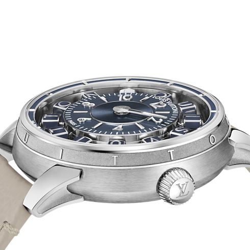 Reloj automático Tambour Taiko Spin Time Air de 42,5 mm en oro blanco Relojería Todos los relojes } | LOUIS VUITTON (Zoom de producto)