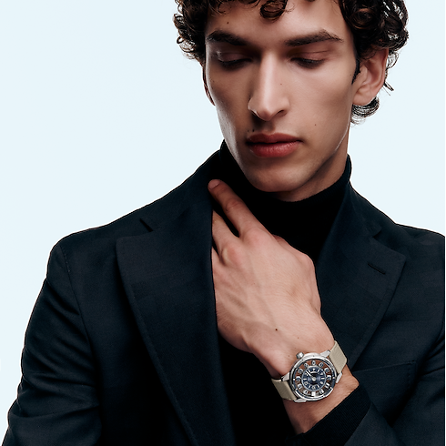 Reloj automático Tambour Taiko Spin Time Air de 42,5 mm en oro blanco Relojería Todos los relojes } | LOUIS VUITTON (Zoom de producto)