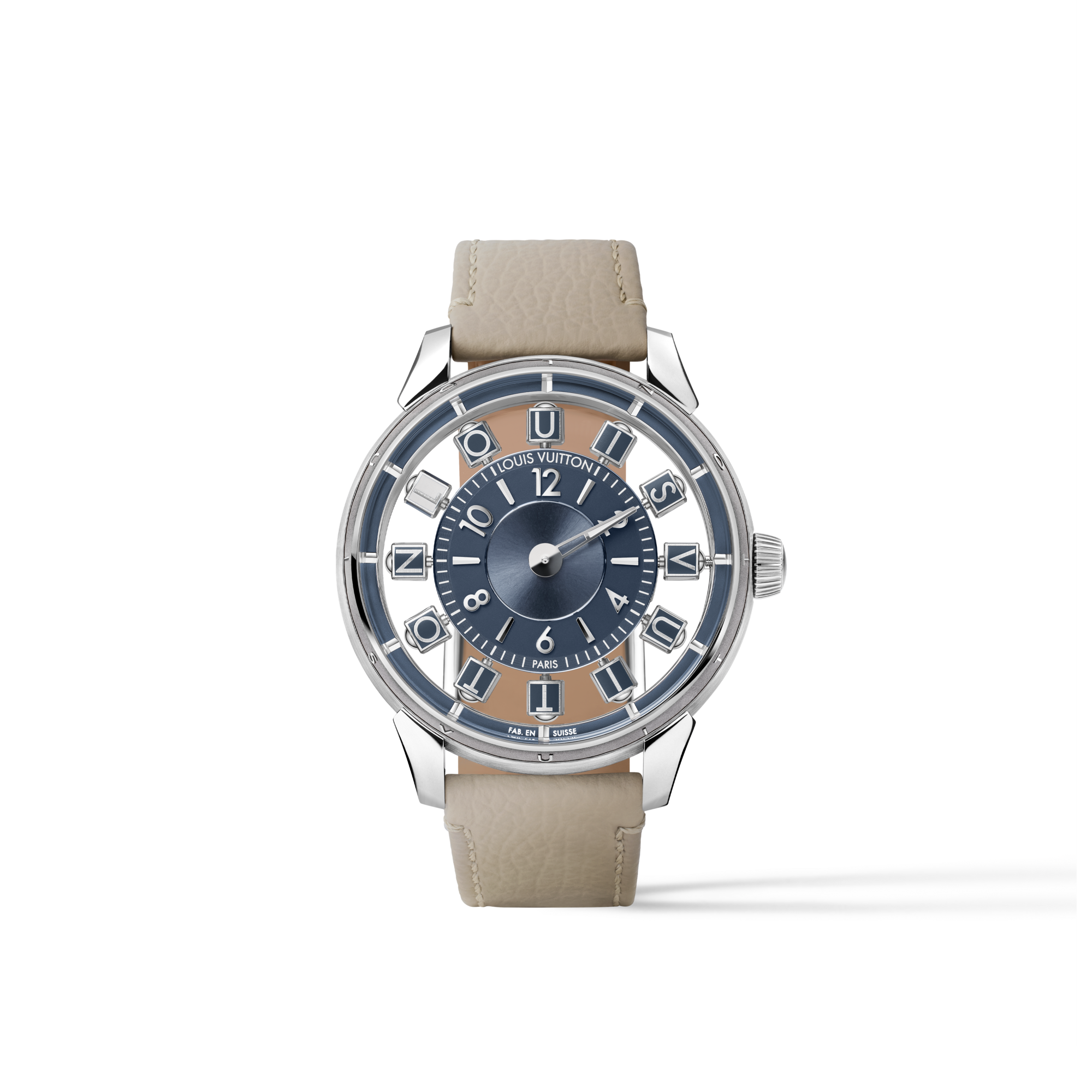 Reloj automático Tambour Taiko Spin Time Air de 42,5 mm en oro blanco  Relojería Todos los relojes } | LOUIS VUITTON (Zoom de producto)