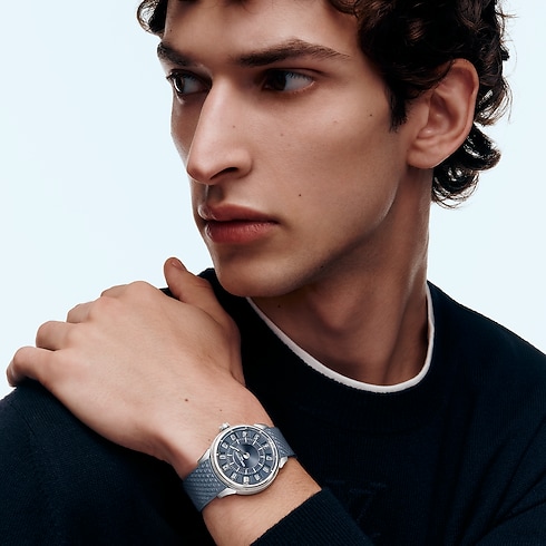 Reloj automático Tambour Taiko Spin Time de 39,5 mm en oro blanco Relojería Todos los relojes } | LOUIS VUITTON (Zoom de producto)