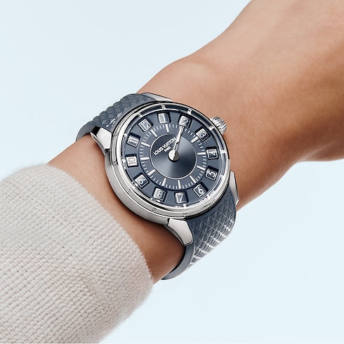 Reloj automático Tambour Taiko Spin Time de 39,5 mm en oro blanco Relojería Todos los relojes } | LOUIS VUITTON (Zoom de producto)