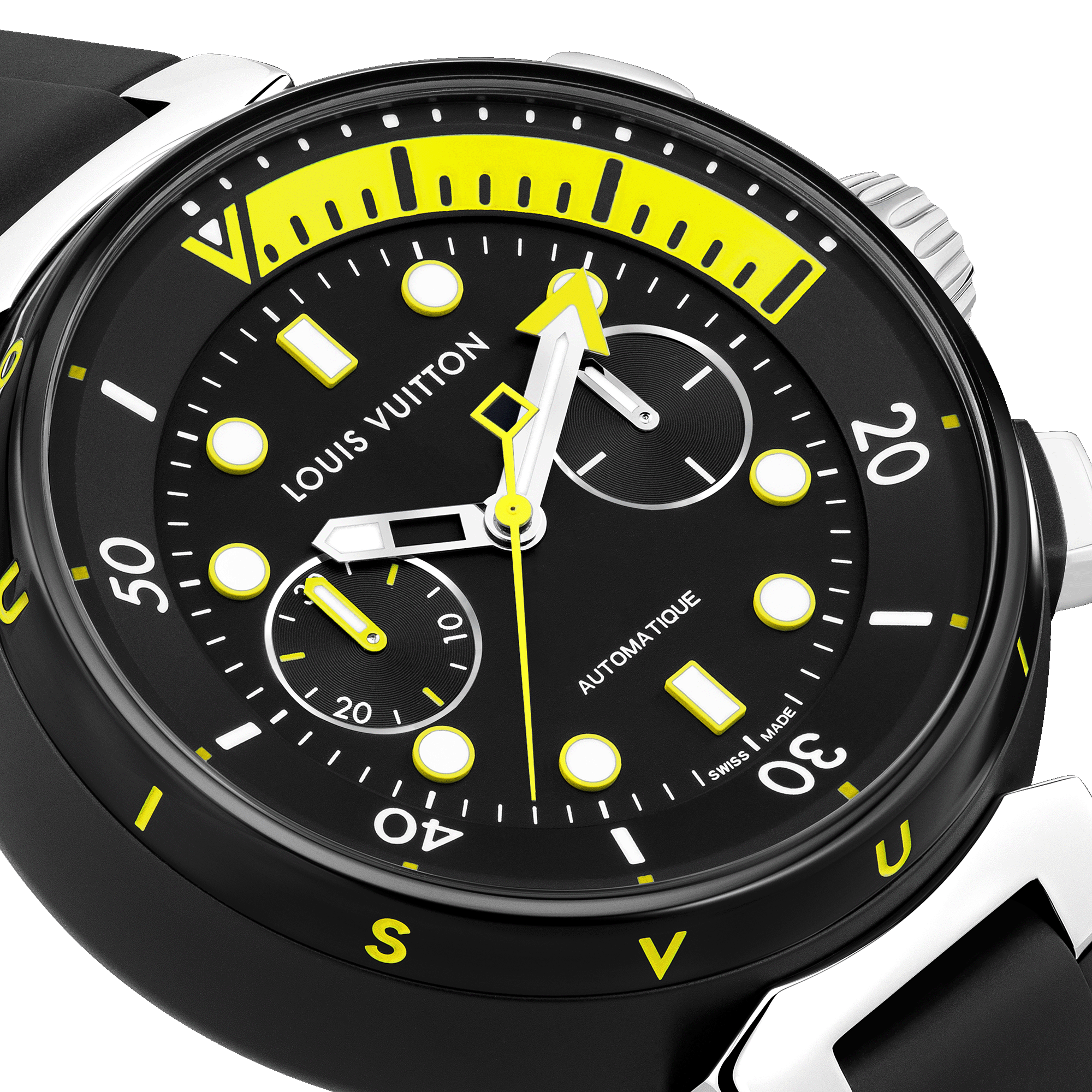 Reloj cronógrafo Tambour Street Diver, automático, 46 mm, acero  Relojería Todos los relojes } | LOUIS VUITTON (Zoom de producto)