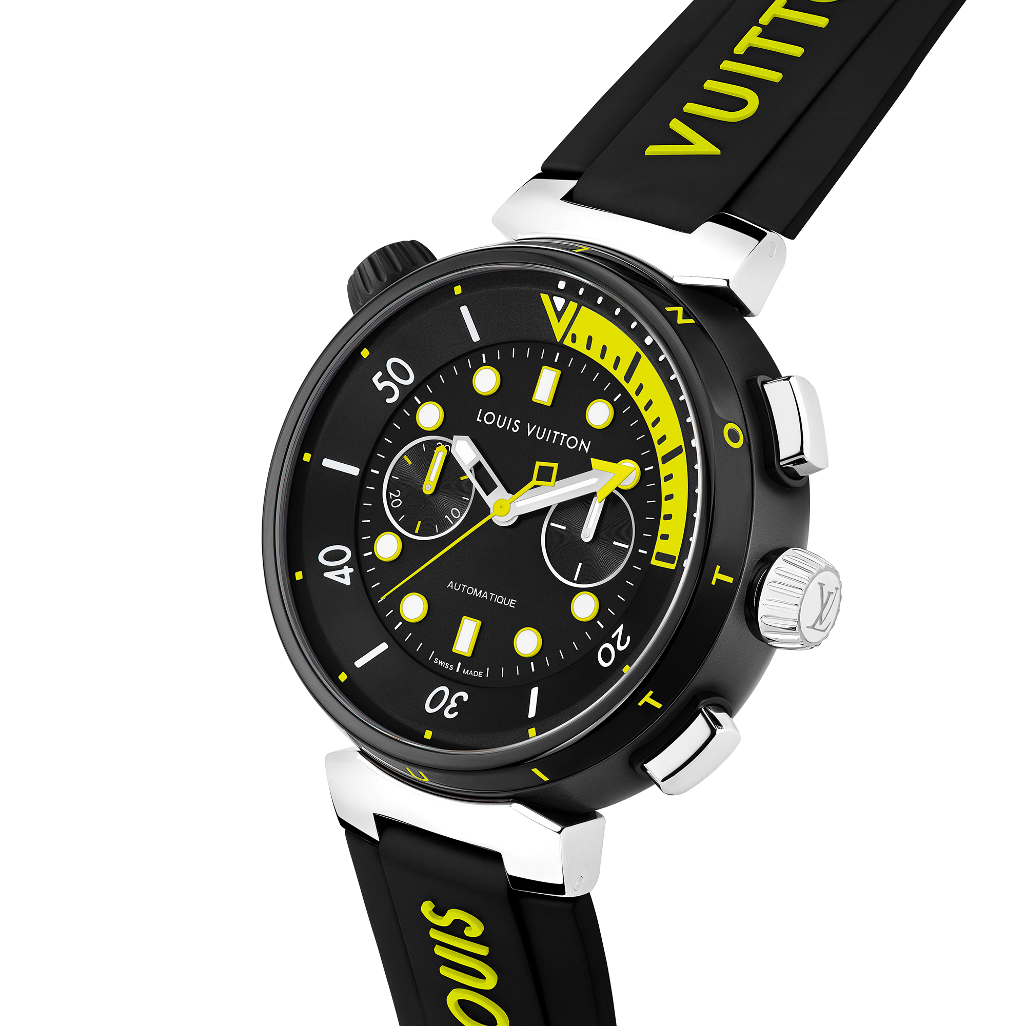 Reloj cronógrafo Tambour Street Diver, automático, 46 mm, acero  Relojería Todos los relojes } | LOUIS VUITTON (Zoom de producto)