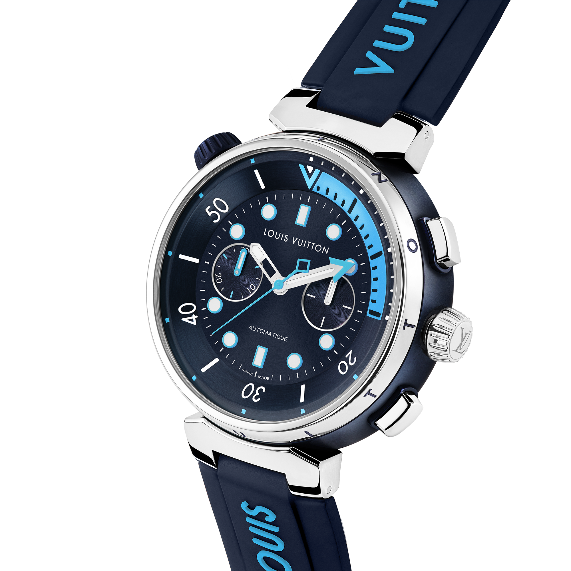 Reloj cronógrafo Tambour Street Diver, automático, 46 mm, acero  Relojería Todos los relojes } | LOUIS VUITTON (Zoom de producto)