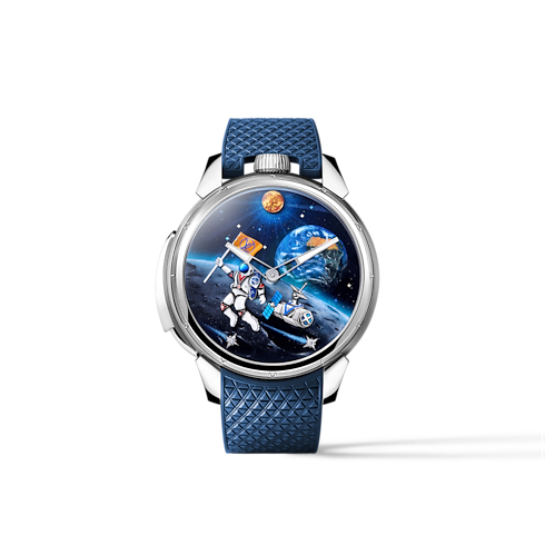 Reloj manual Tambour Taiko Galactique de 46,7 mm en titanio y oro blanco Relojería Todos los relojes } | LOUIS VUITTON (Zoom de producto)