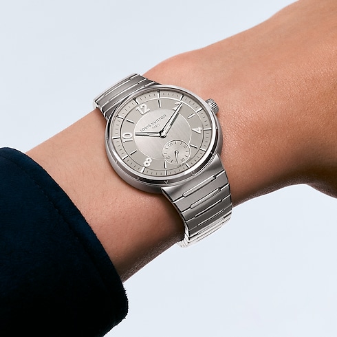 Reloj Tambour, automático, 40 mm, acero Relojería Todos los relojes } | LOUIS VUITTON (Zoom de producto)