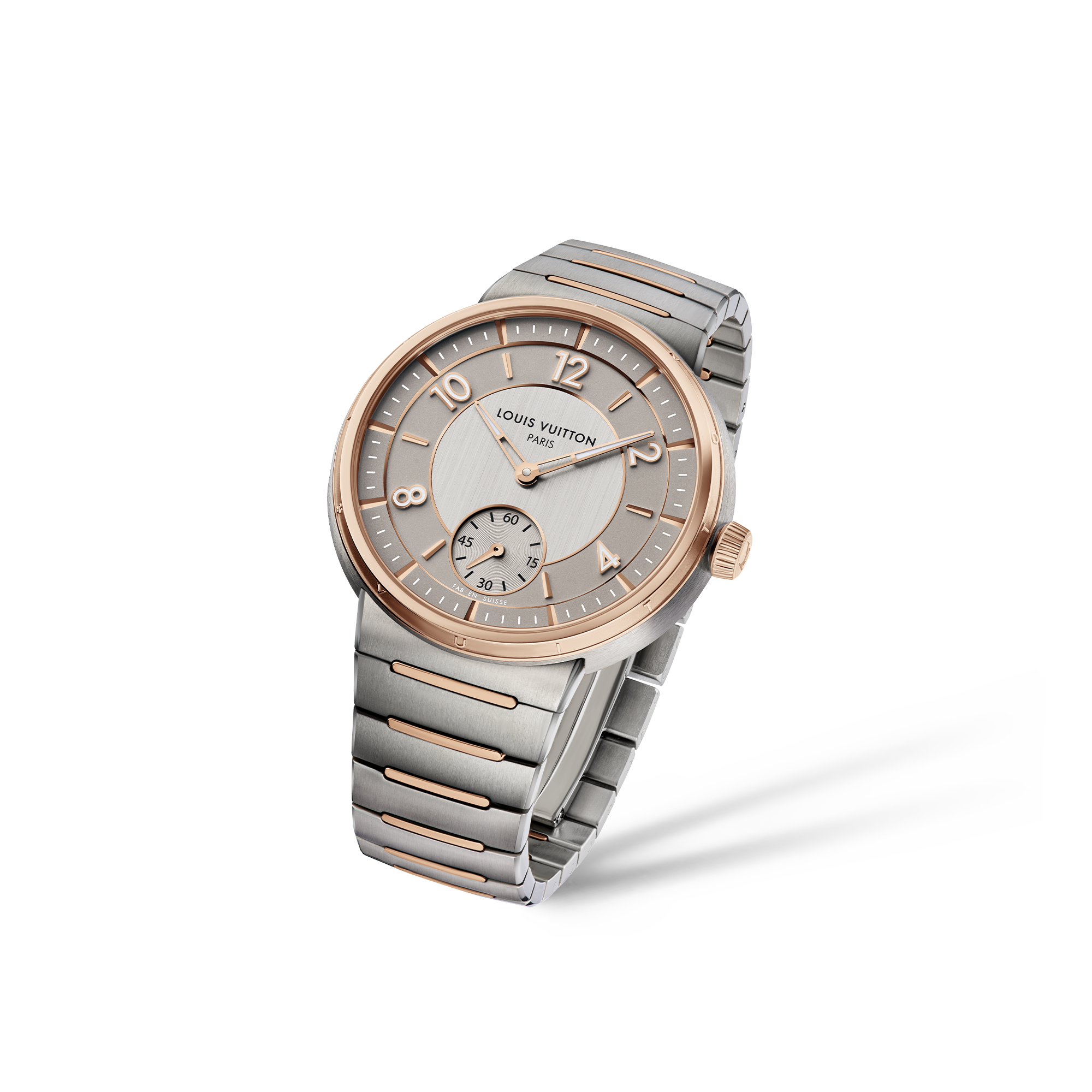 Reloj Tambour, automático, 40 mm, acero y oro rosa  Relojería Todos los relojes } | LOUIS VUITTON (Zoom de producto)