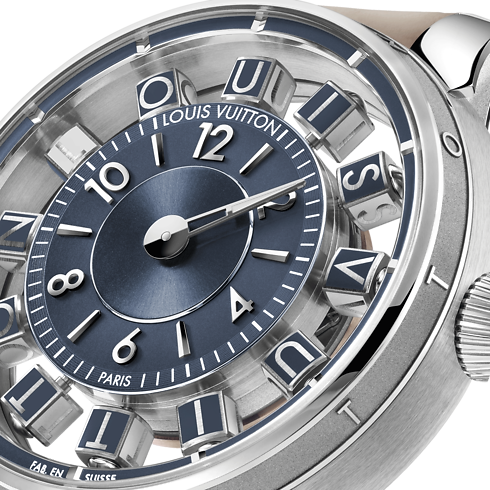 Reloj Tambour Spin Time Air, automático, 42,5 mm, oro blanco Relojería Todos los relojes } | LOUIS VUITTON (Zoom de producto)