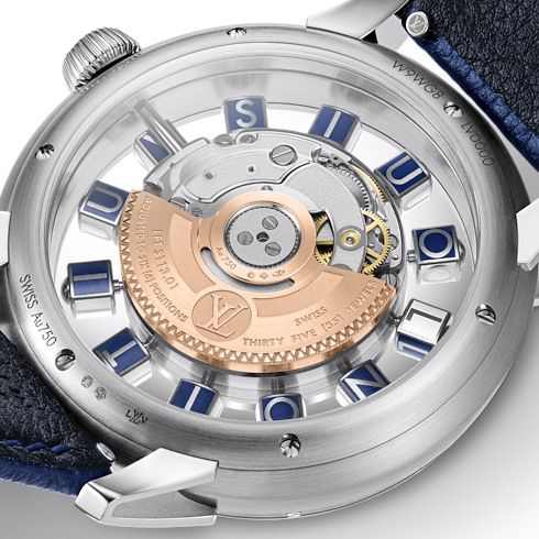 Reloj Tambour Spin Time Air, automático, 42,5 mm, oro blanco Relojería Todos los relojes } | LOUIS VUITTON (Zoom de producto)