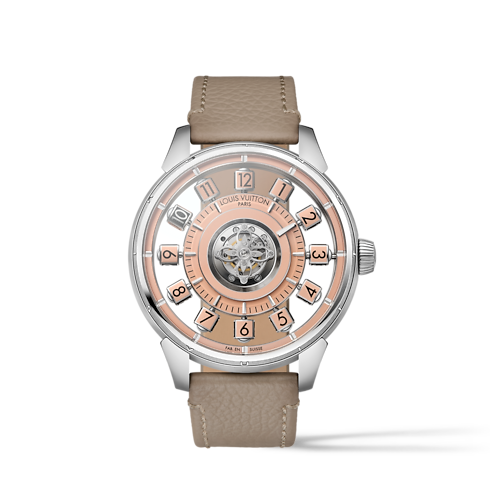 Reloj Tambour Spin Time Air Flying Tourbillon, automático, 42,5 mm, platino Relojería Todos los relojes } | LOUIS VUITTON (Zoom de producto)