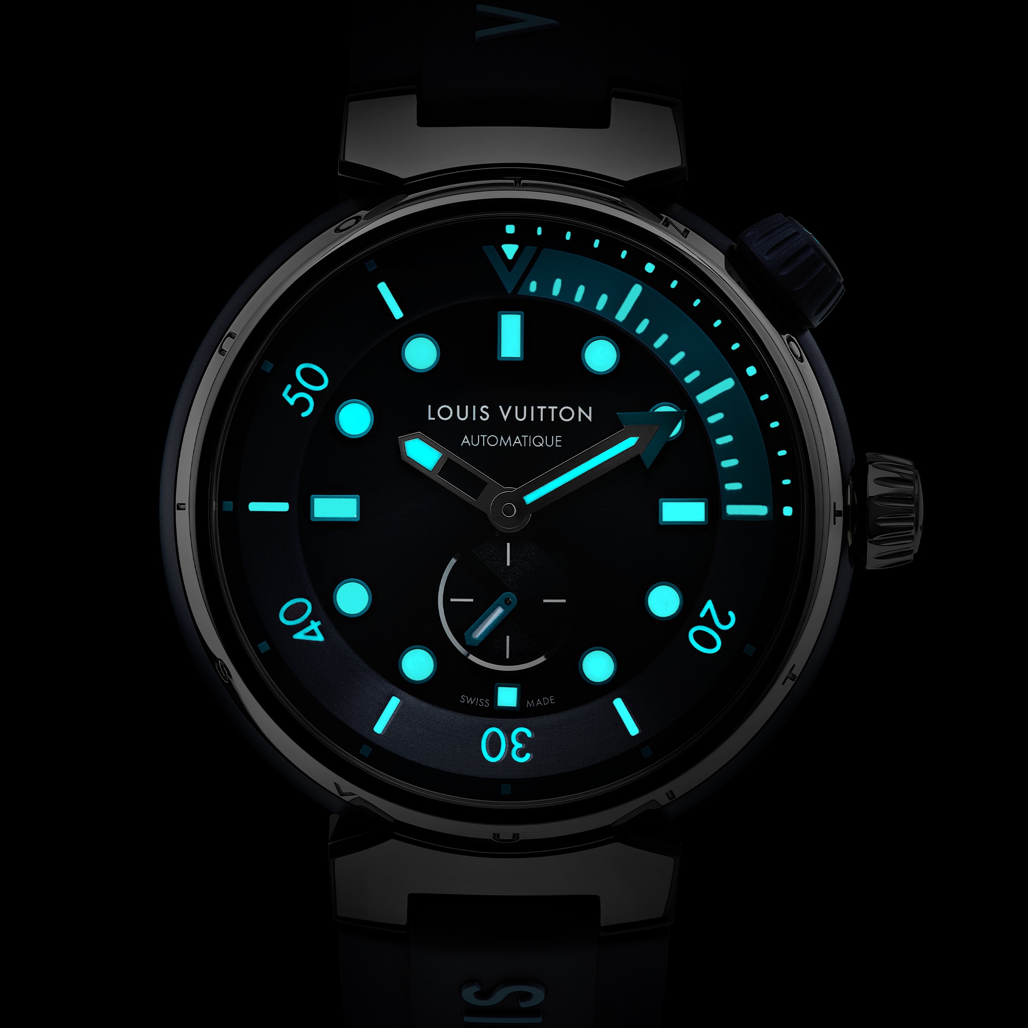 Reloj Tambour Streer Diver, automático, 44 mm, acero  Relojería Todos los relojes } | LOUIS VUITTON (Zoom de producto)