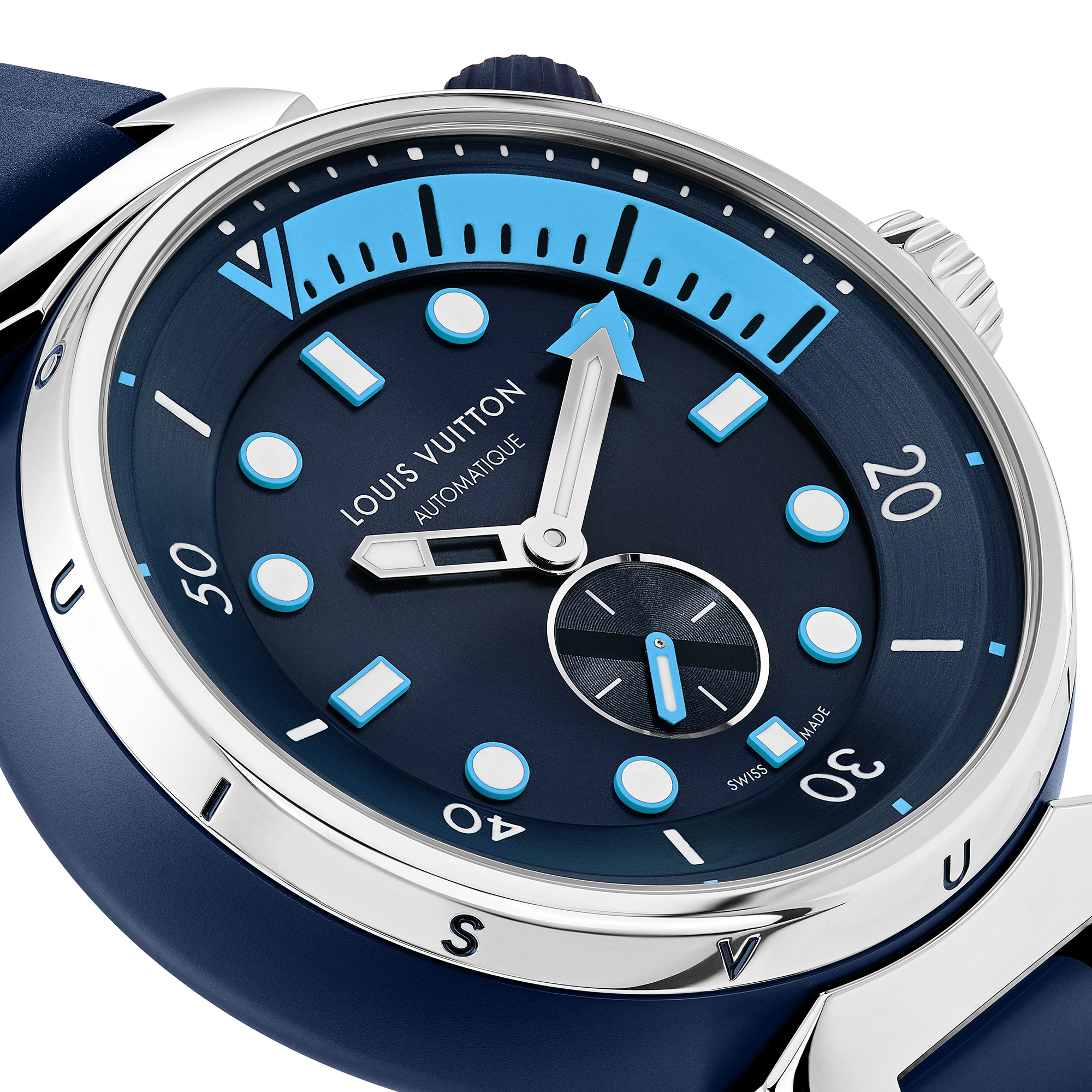 Reloj Tambour Streer Diver, automático, 44 mm, acero  Relojería Todos los relojes } | LOUIS VUITTON (Zoom de producto)