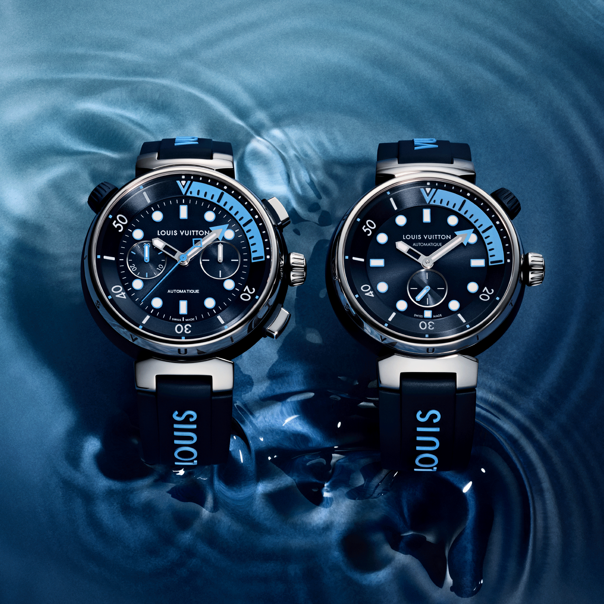 Reloj Tambour Streer Diver, automático, 44 mm, acero  Relojería Todos los relojes } | LOUIS VUITTON (Zoom de producto)