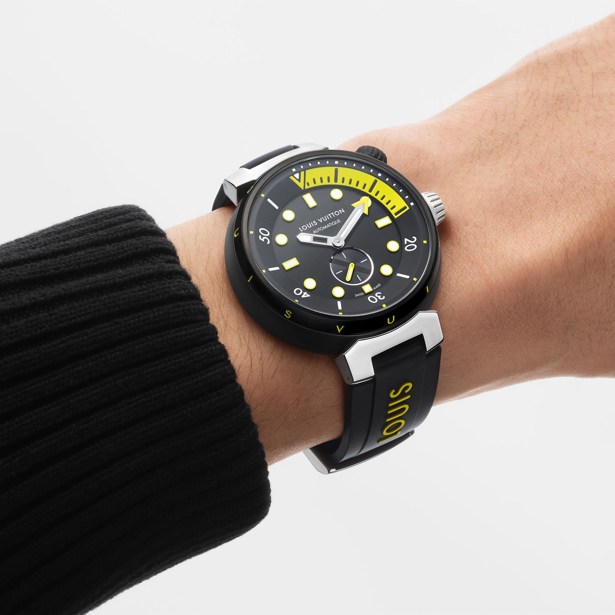 Reloj Tambour Streer Diver, automático, 44 mm, acero  Relojería Todos los relojes } | LOUIS VUITTON (Zoom de producto)