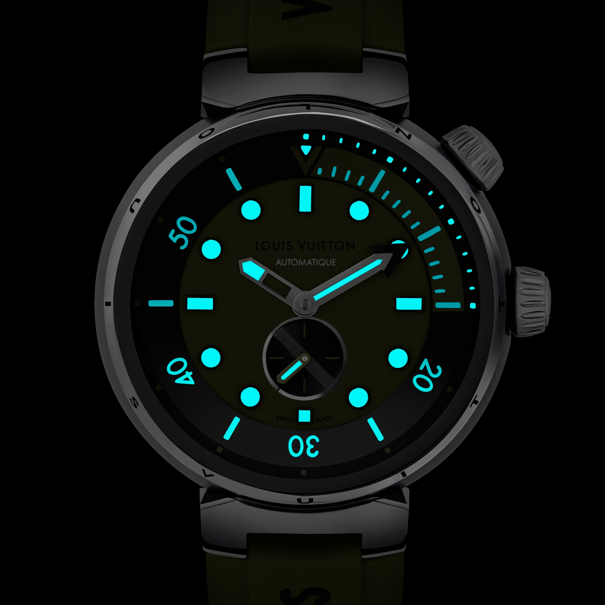 Reloj Tambour Streer Diver, automático, 44 mm, acero  Relojería Todos los relojes } | LOUIS VUITTON (Zoom de producto)