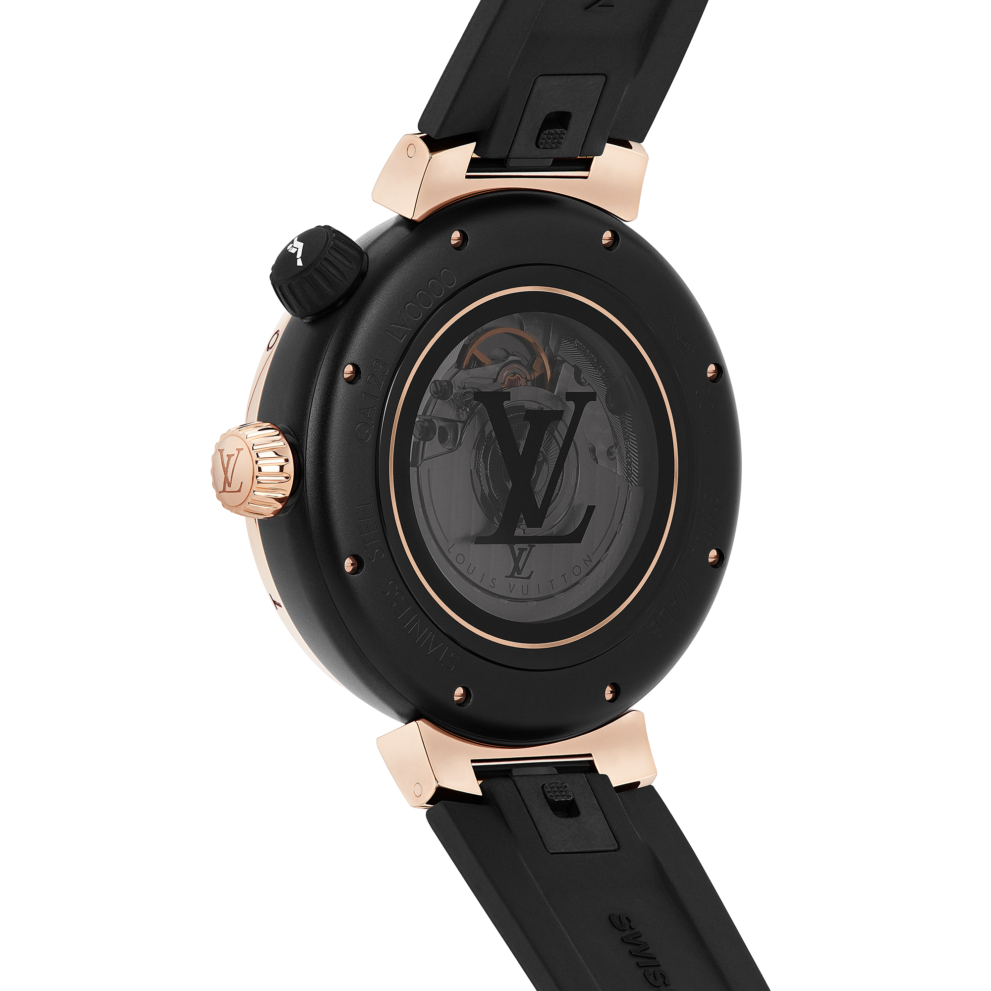 Reloj Tambour Street Diver, automático, 44 mm, acero y oro rosa  Relojería Todos los relojes } | LOUIS VUITTON (Zoom de producto)