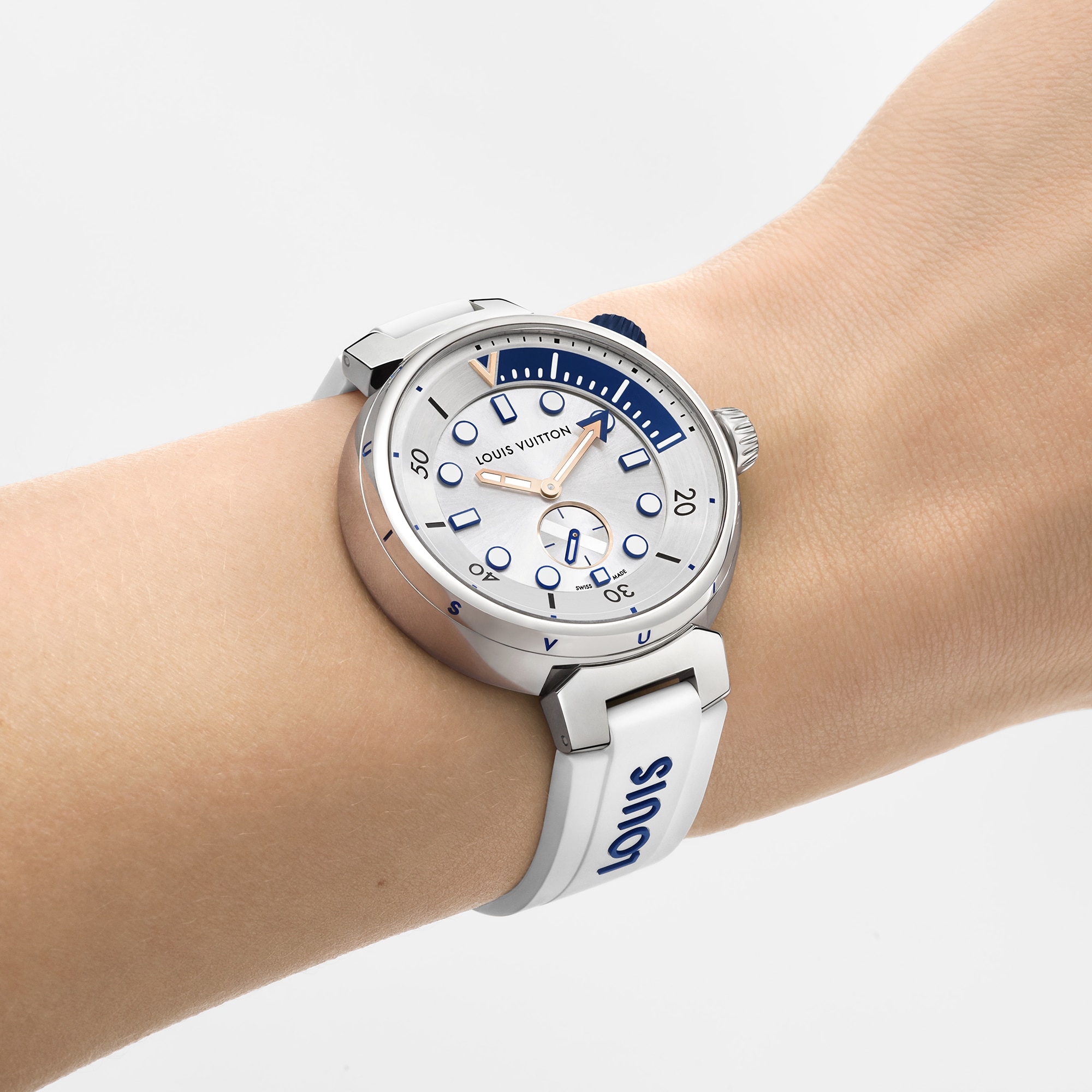 Reloj Tambour Street Diver, cuarzo, 39,5 mm, acero  Relojería Todos los relojes } | LOUIS VUITTON (Zoom de producto)