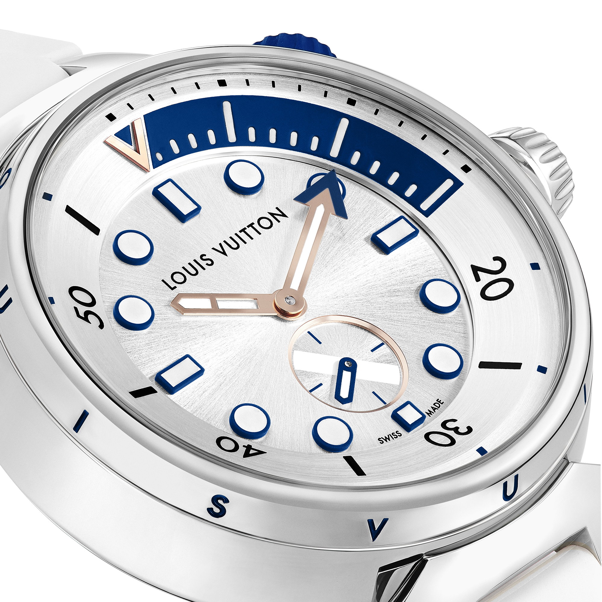 Reloj Tambour Street Diver, cuarzo, 39,5 mm, acero  Relojería Todos los relojes } | LOUIS VUITTON (Zoom de producto)