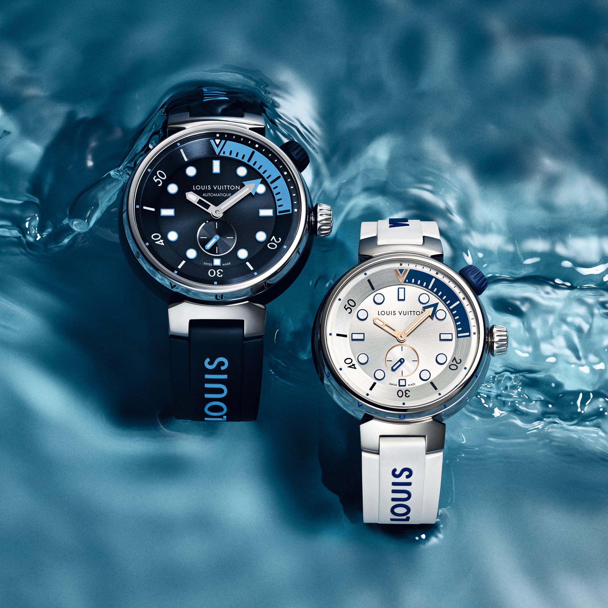 Reloj Tambour Street Diver, cuarzo, 39,5 mm, acero  Relojería Todos los relojes } | LOUIS VUITTON (Zoom de producto)