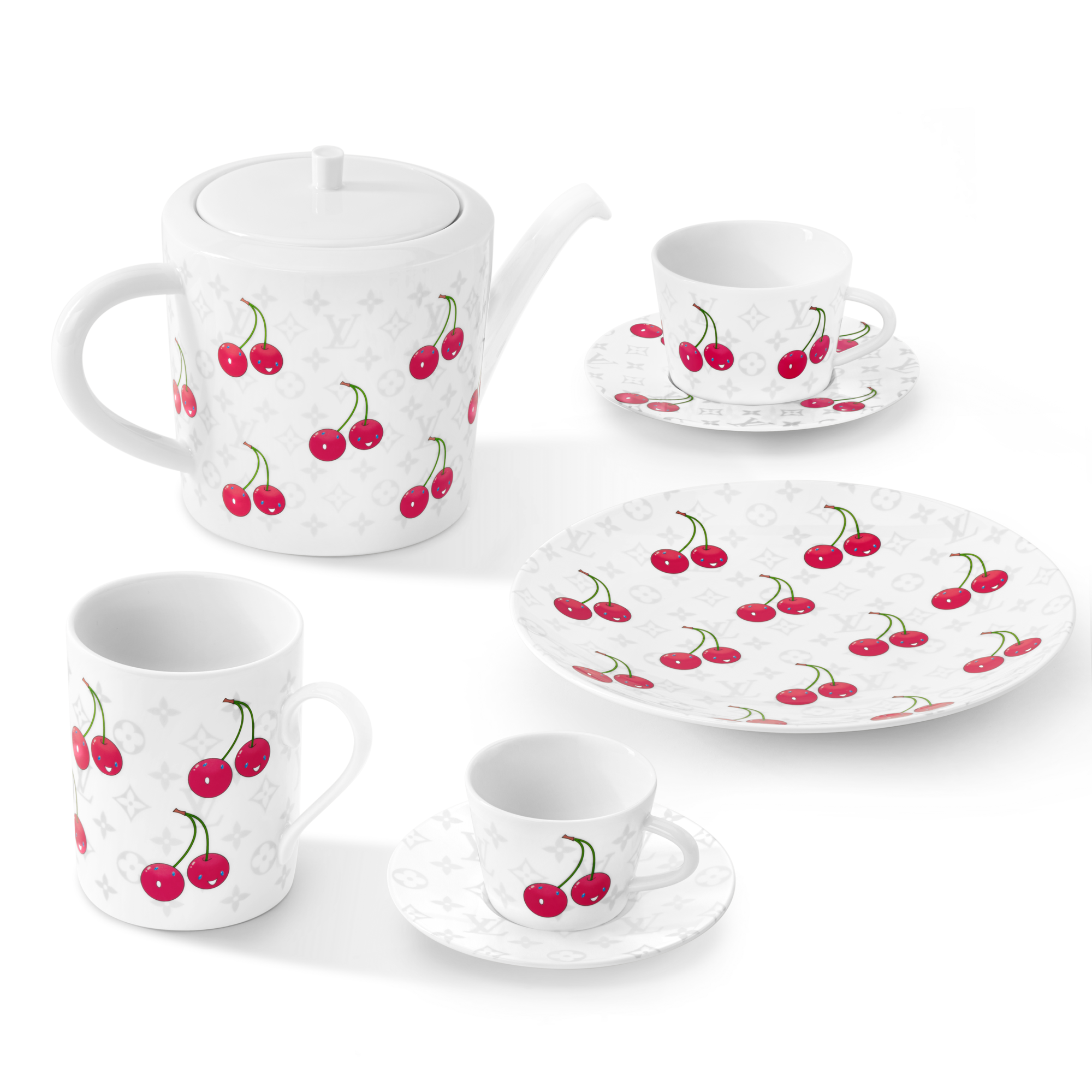 Set de 2 platos de postre LV x TM Monogram Cerises Baúles, Viaje y Hogar Hogar y Decoración de mesa Decoración de mesa | LOUIS VUITTON (Zoom de producto)