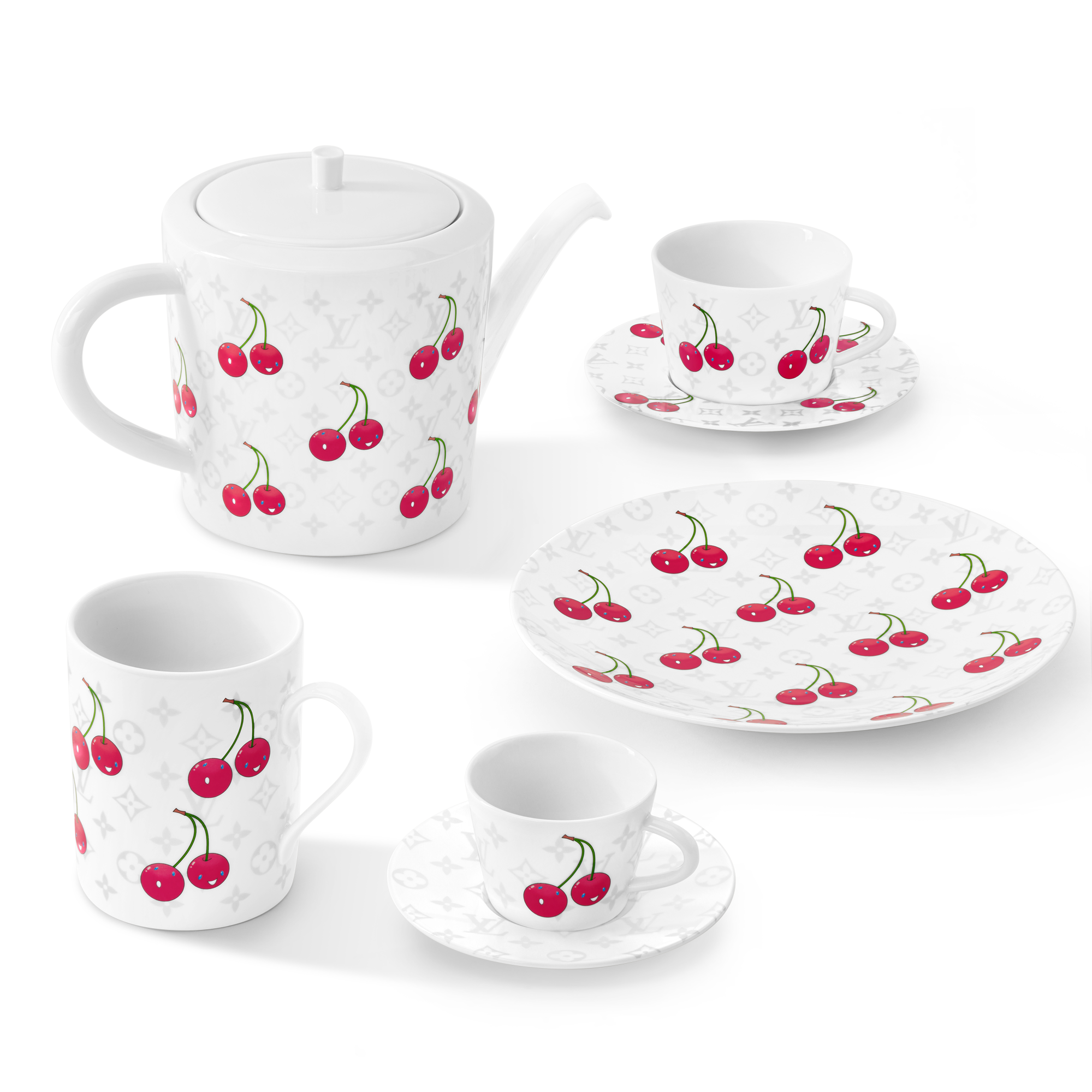 Set de 2 tazas y platillos de café LV x TM Monogram Cerises Baúles, Viaje y Hogar Hogar y Decoración de mesa Decoración de mesa | LOUIS VUITTON (Zoom de producto)