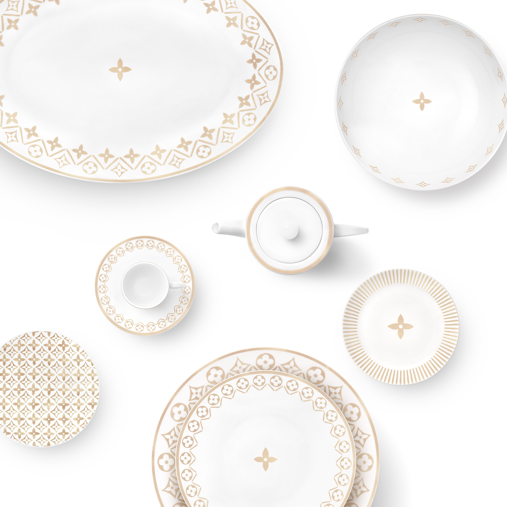 Set de dos platos llanos Monogram Flower Tile  Baúles, Viaje y Hogar Hogar y Decoración de mesa Decoración de mesa | LOUIS VUITTON (Zoom de producto)