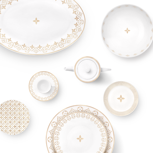 Set de dos platos llanos Monogram Flower Tile Baúles, Viaje y Hogar Hogar y Decoración de mesa Decoración de mesa | LOUIS VUITTON (Zoom de producto)