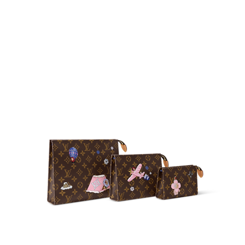 Set Trio Toilet Pouch Lona Monogram Mujer Viaje Accesorios de viaje | LOUIS VUITTON (Zoom de producto)