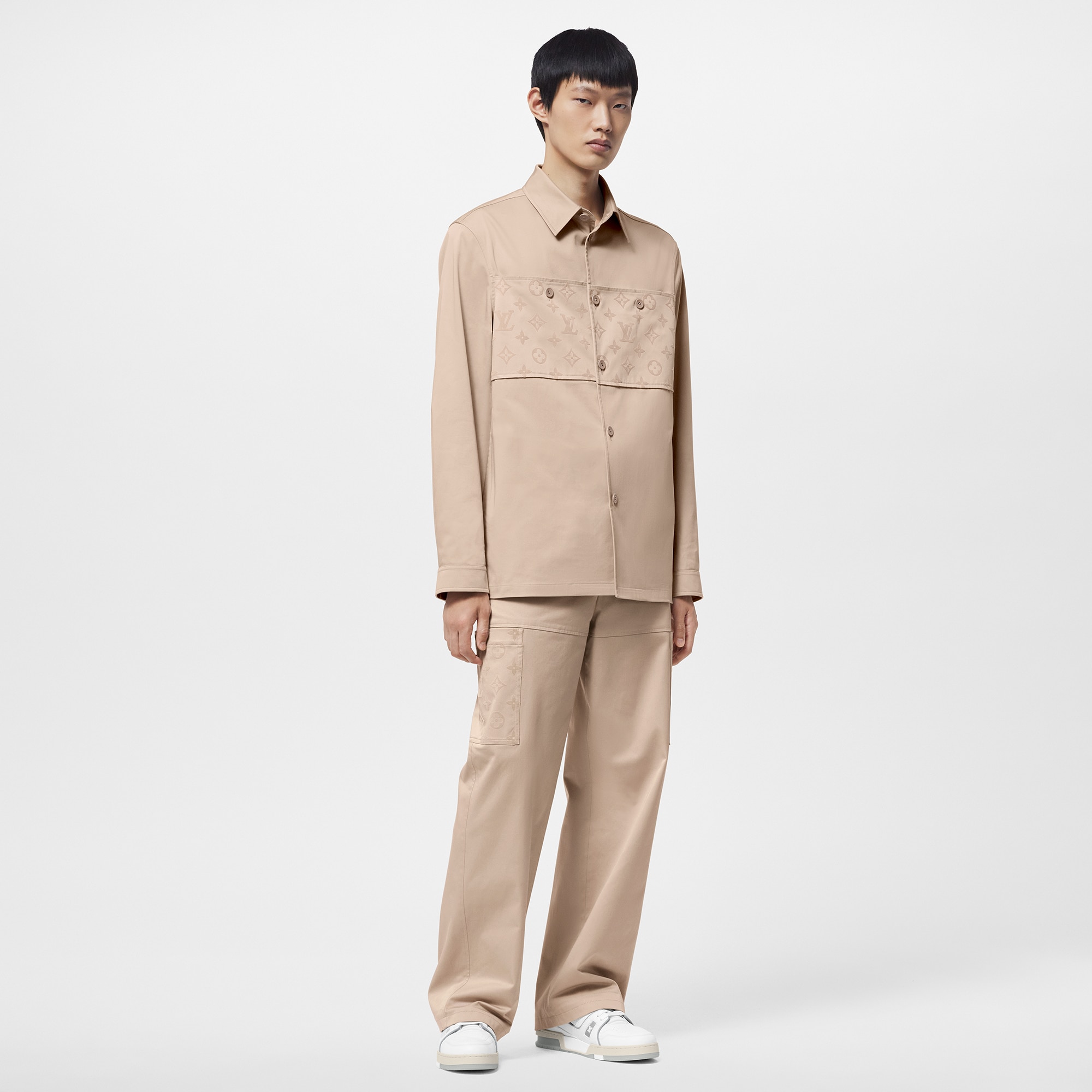 Sobrecamisa de algodón flocada  Hombre Prêt-à-Porter Camisas | LOUIS VUITTON (Zoom de producto)